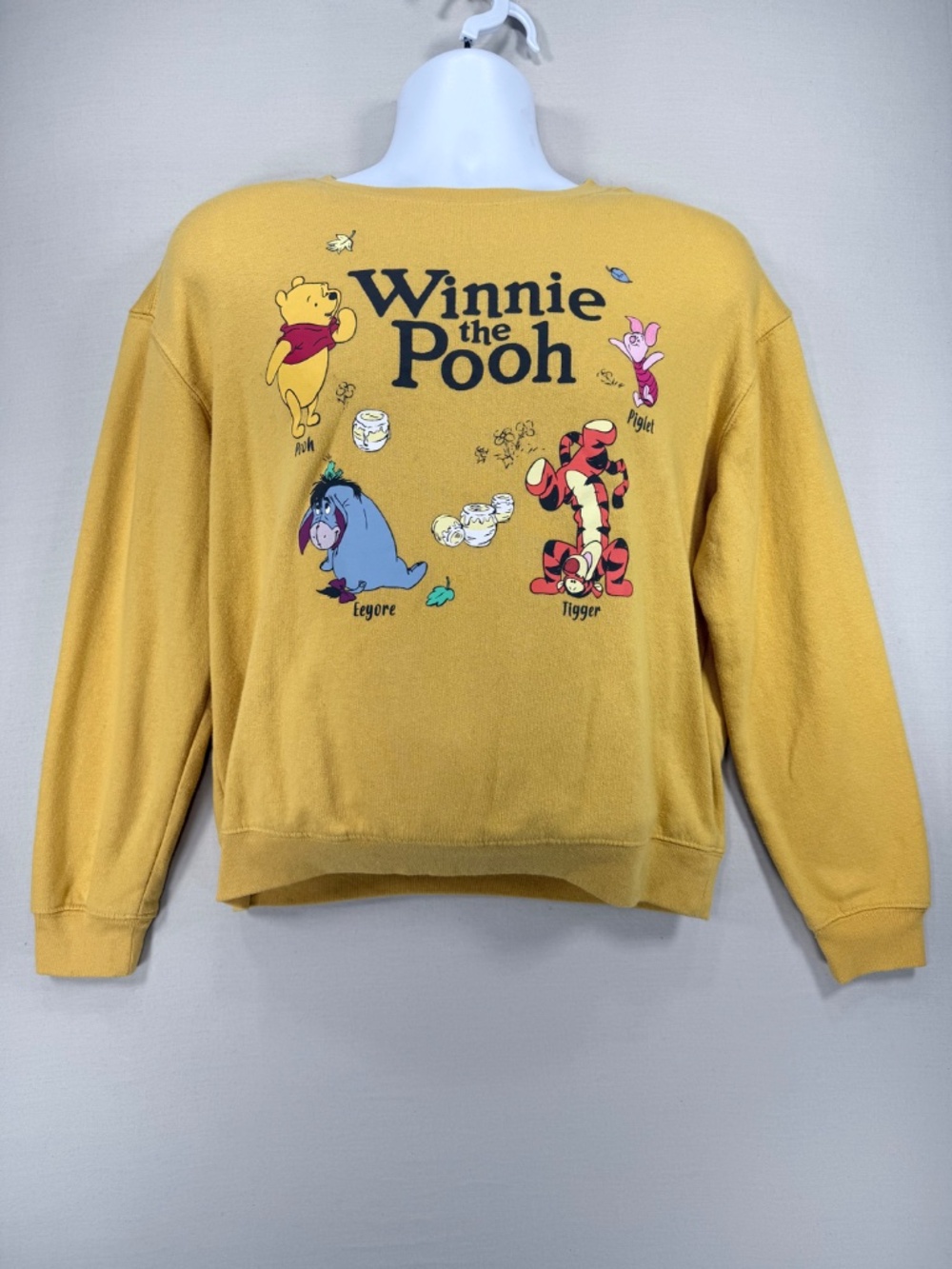 Disney Winnie the Pooh & Friends Graphic Crewneck Sweatshirt Yellow Medium - Picture 2 of 5